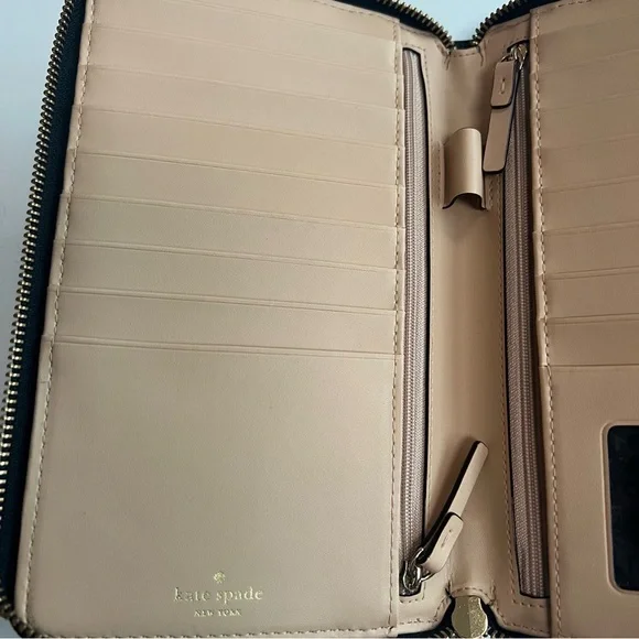 Kate spade Large zip Morgan around wallet passport holder travel clutch Black - Picture 6 of 12